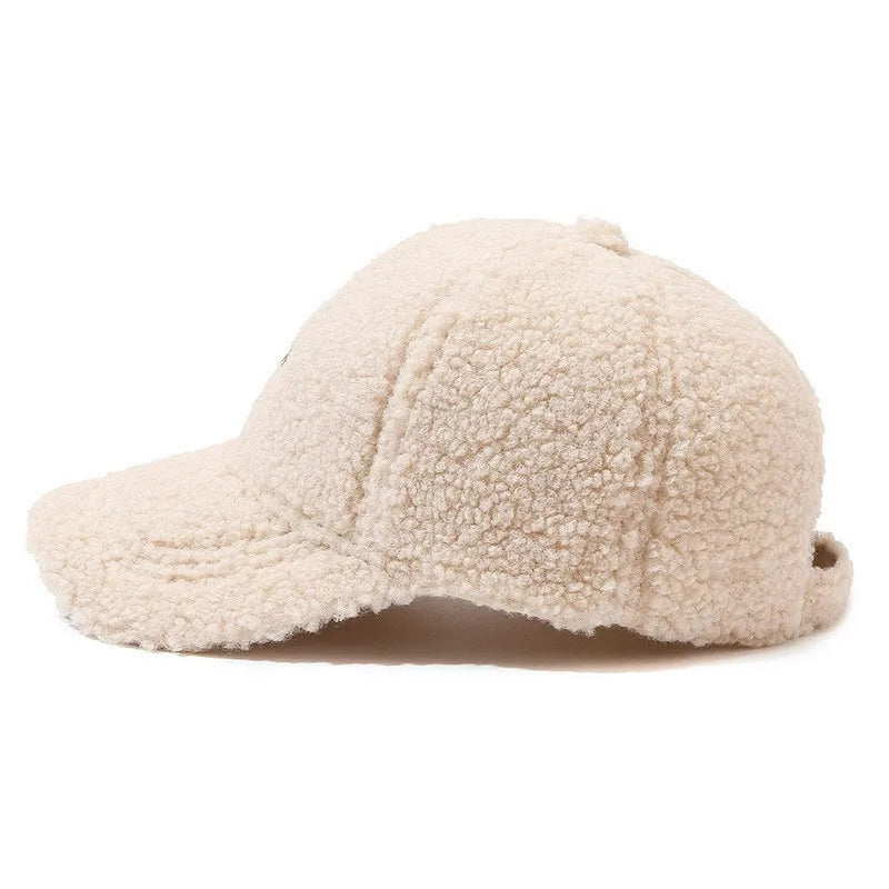 Plush Lamb Wool Warm Baseball Cap