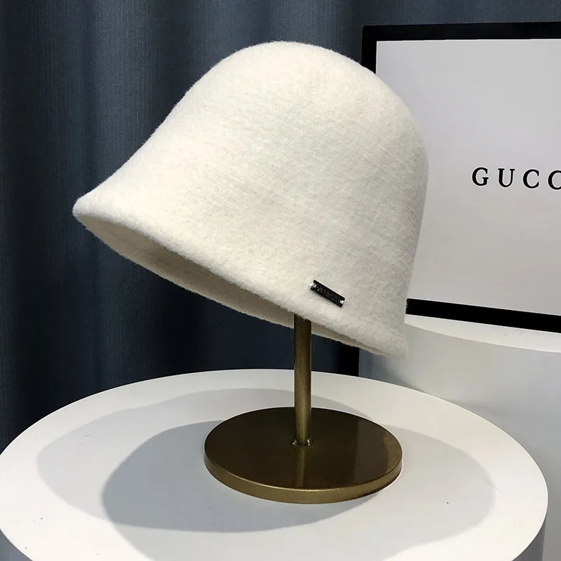 Japanese Wool Knitted Winter Bucket Hat