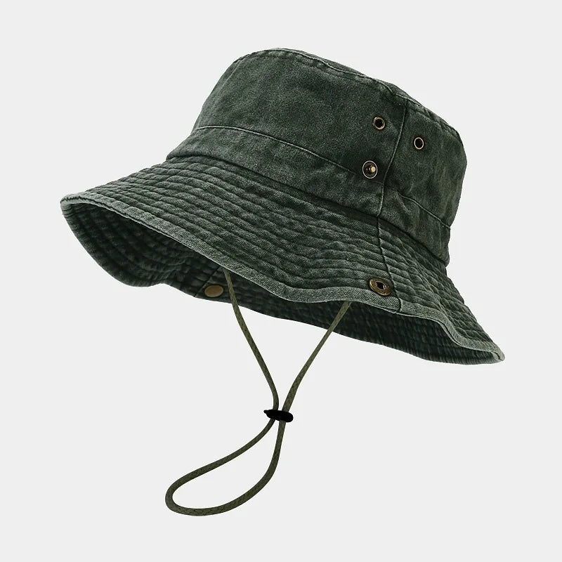 Unisex Solid Cotton All-Season Bucket Hat