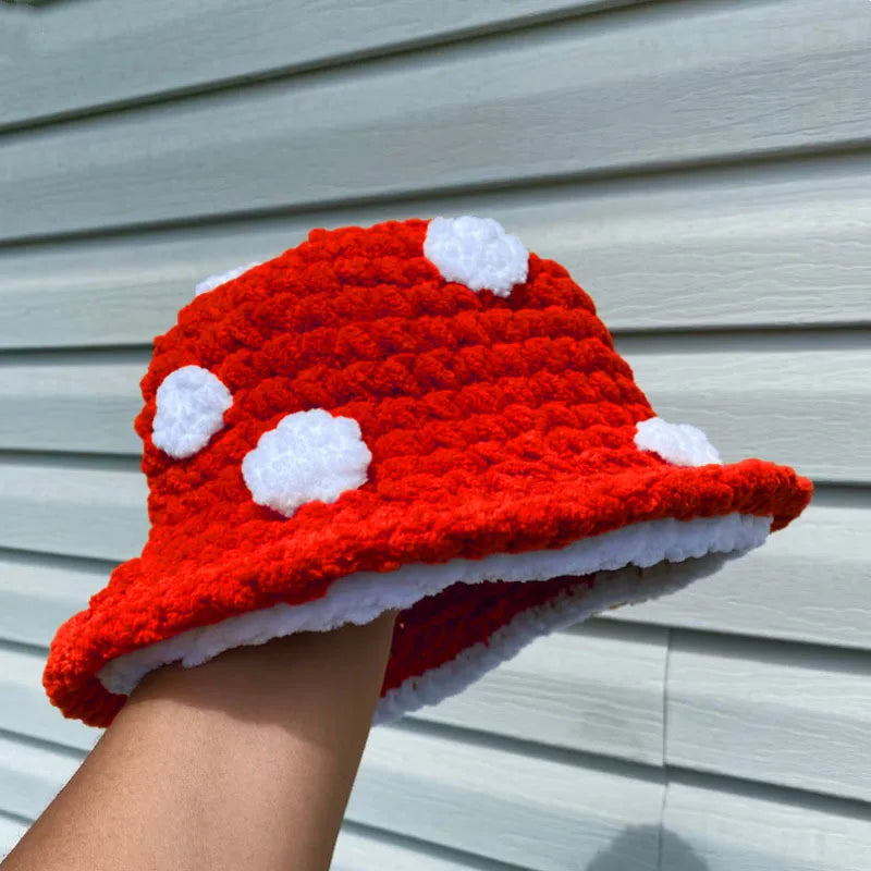 Handmade Halloween Mushroom Crochet Bucket Hat