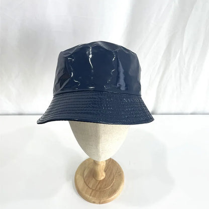 Laser Color Reversible Leather Bucket Hat Men Women