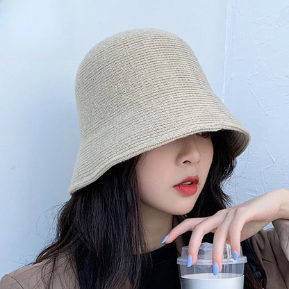 Korean Retro Knitted Winter Bucket Hat