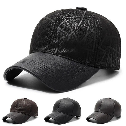 Classic Leather Winter Baseball Cap