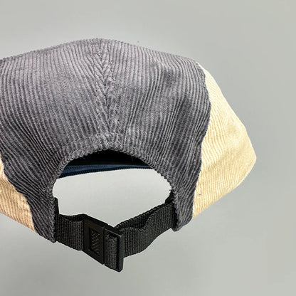 Japanese Color Block Corduroy Retro Snapback Cap