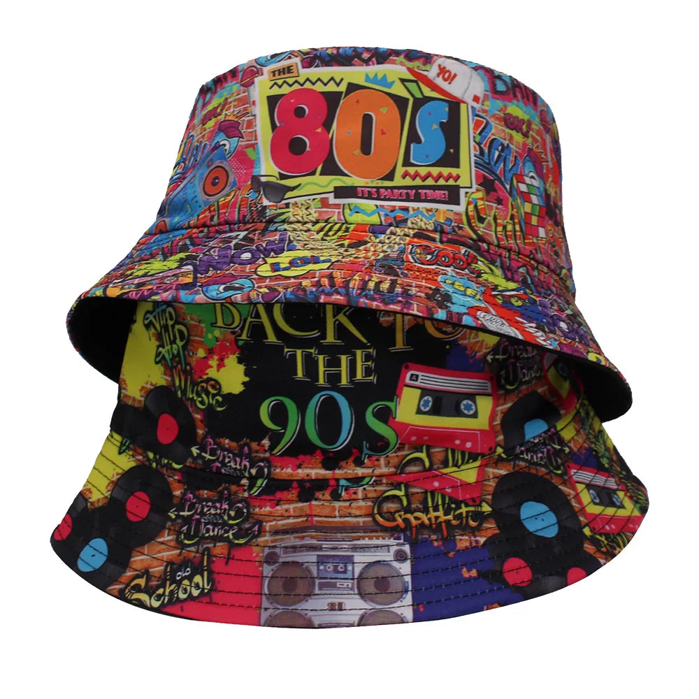 Reversible Letter Unisex Bucket Hat