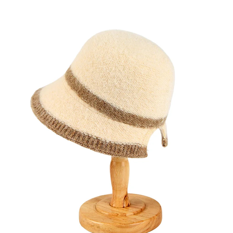 Korean Plush Knit Winter Bucket Hat