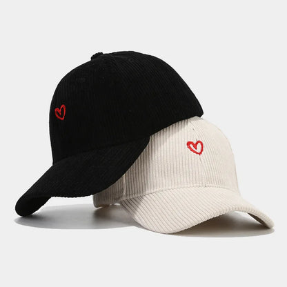 Little Love Corduroy Embroidered Baseball Cap