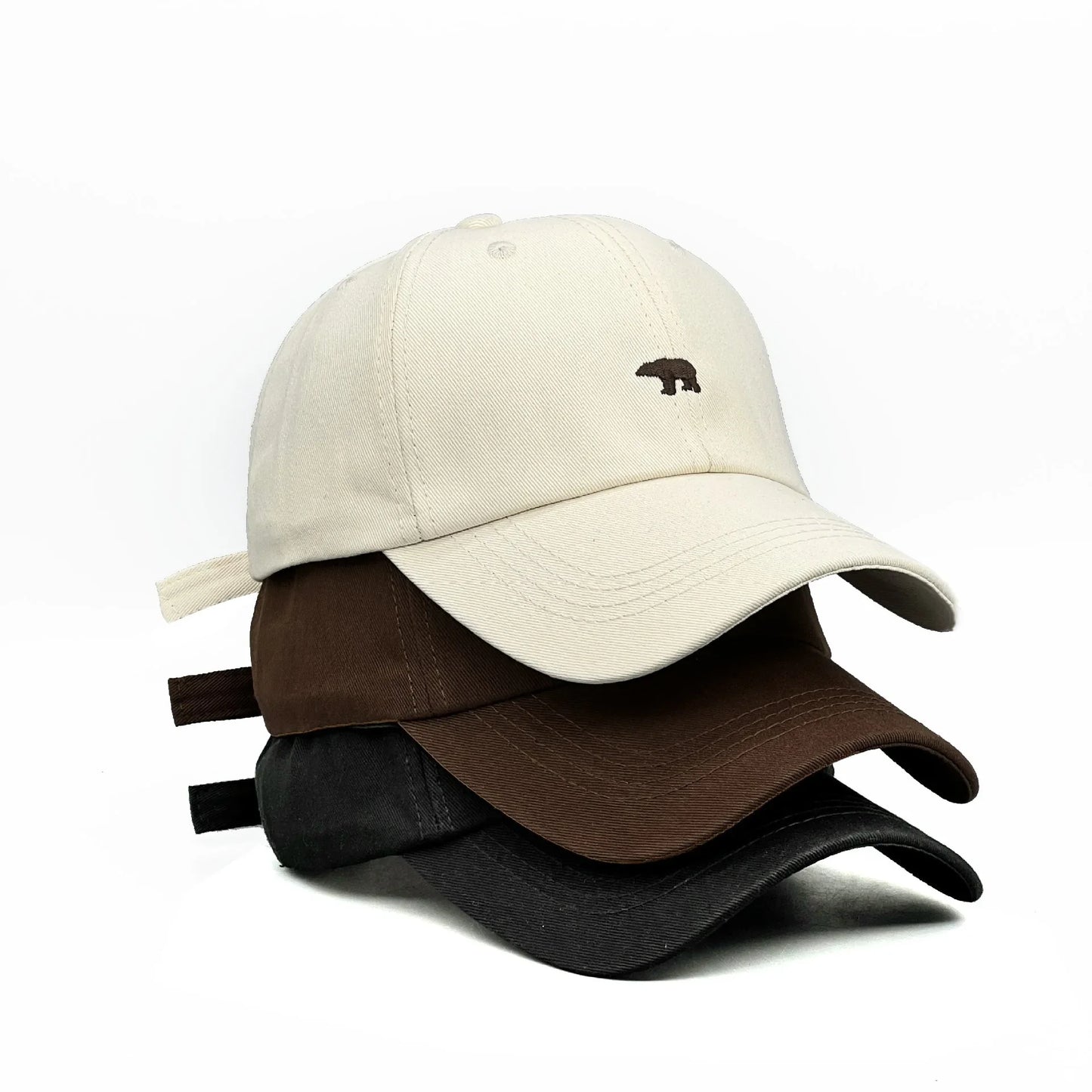 Polar Bear Embroidered Cotton Baseball Cap