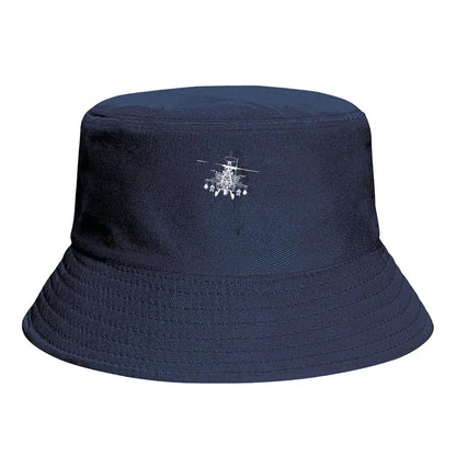 Apache Helicopter Blueprint Graphic Bucket Hat