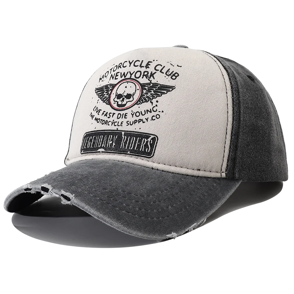 Punk Skull Motorcycle New York 5-Panel Baseball Cap