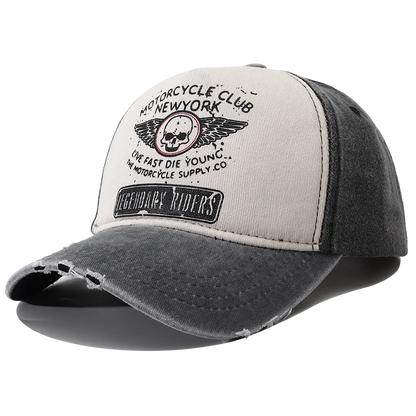 Punk Skull Motorcycle New York 5-Panel Baseball Cap