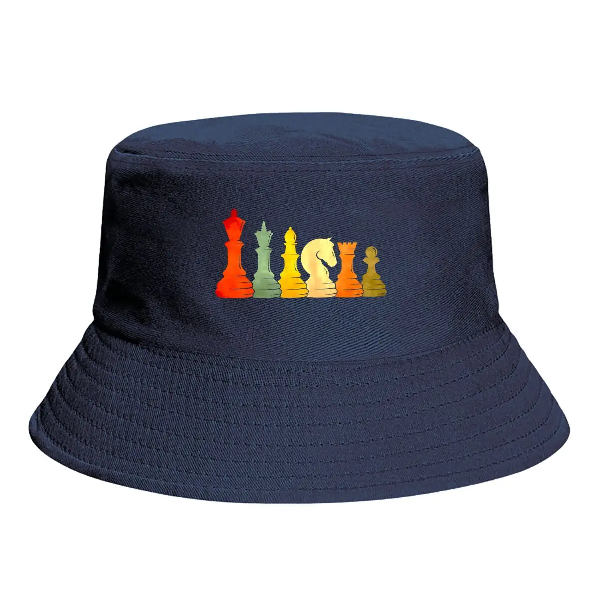 Vibrant Watercolor Chess Pieces Artistic Bucket Hat