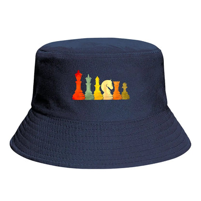 Vibrant Watercolor Chess Pieces Artistic Bucket Hat