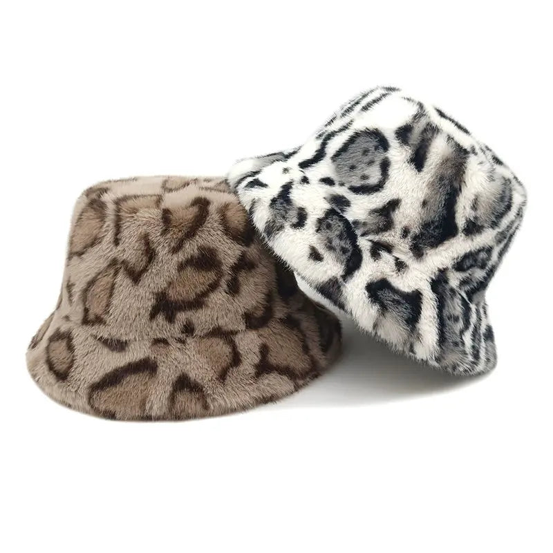 Autumn Winter Printed Polyester Bucket Hat
