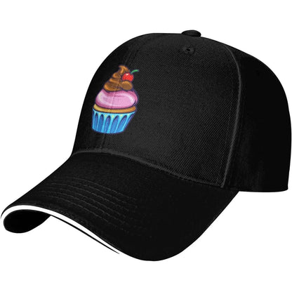 Cupcake Cherry Dessert Adjustable Polyester Baseball Cap