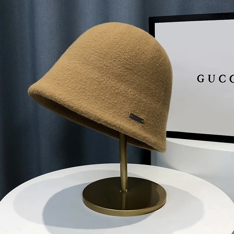 Japanese Wool Knitted Winter Bucket Hat