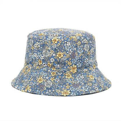 Floral Print Reversible Cotton Bucket Hat