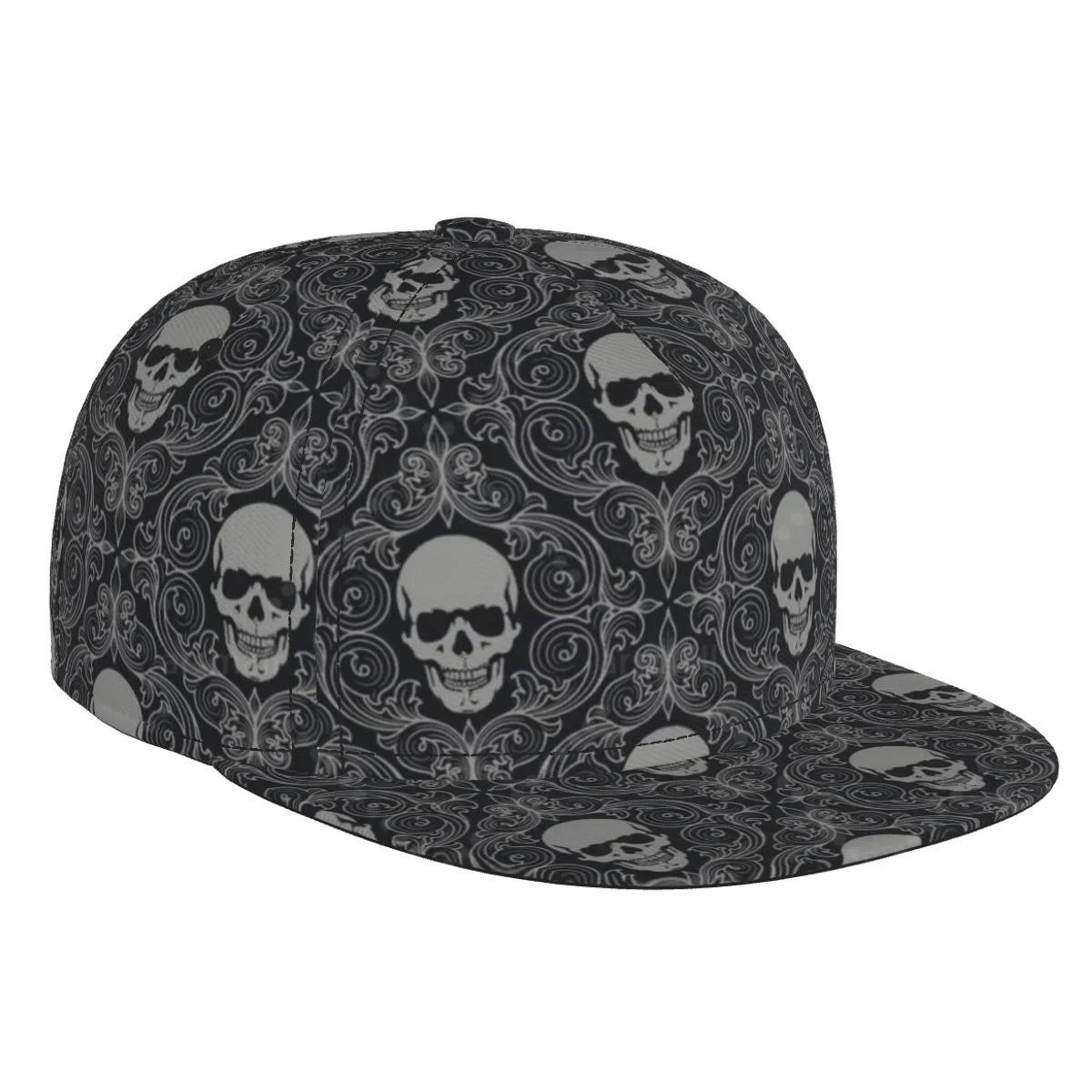 Unisex Skull Print Hip Hop Snapback Cap