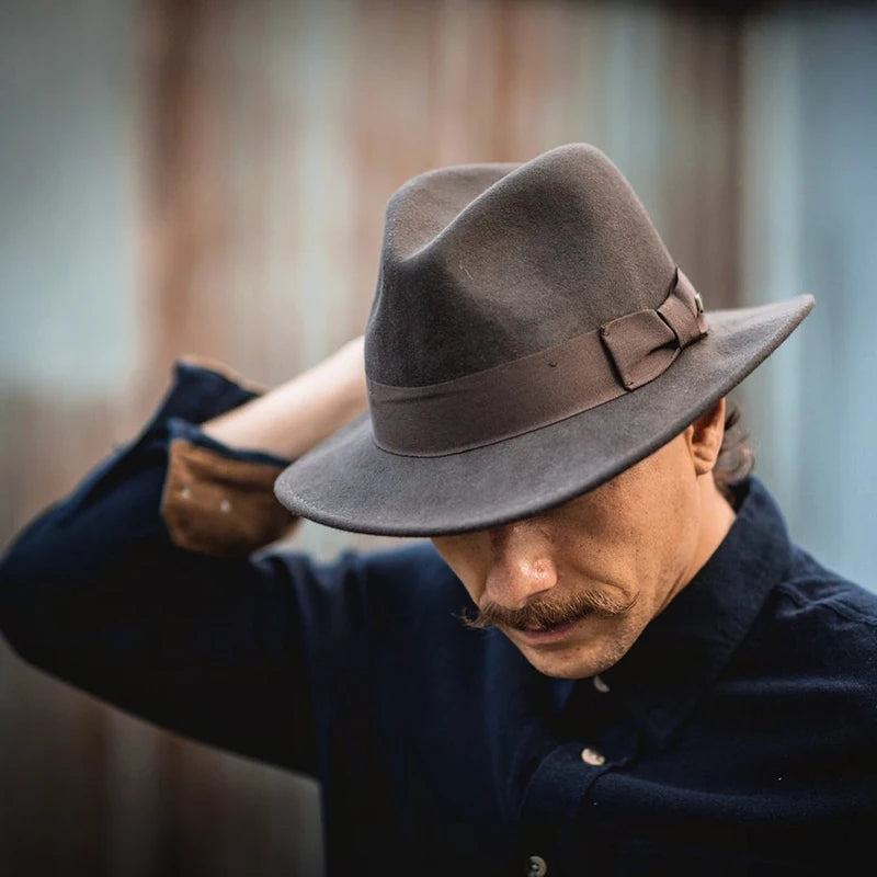 Elegant Bow Tie Wool Jazz Bucket Hat