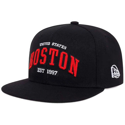 Unisex BOSTON Letter Embroidery Hip-hop Hats