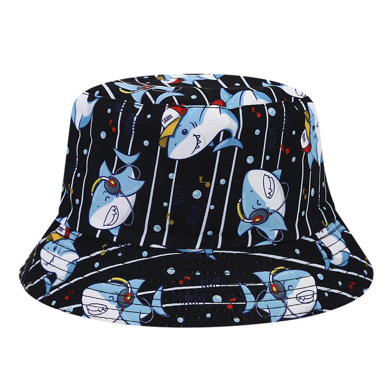 Cute Shark Cartoon Kids Bucket Hat