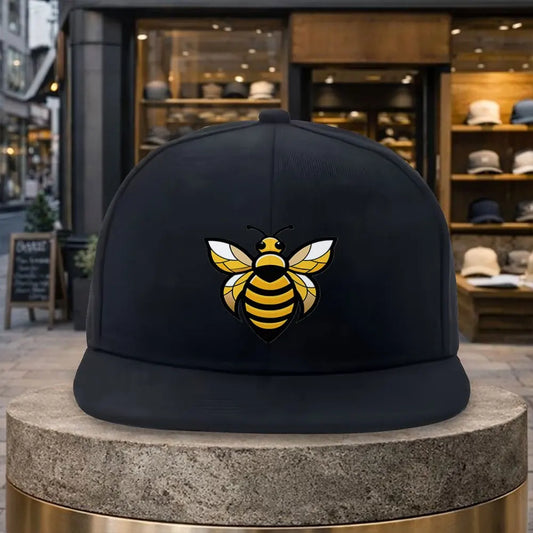 Bee Graphic Flat Brim Street Snapback Cap