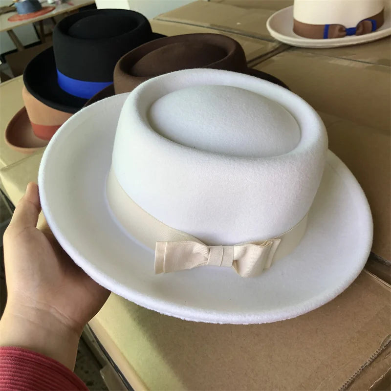 Men Women Autumn Winter Pork Pie Fedora Jazz Hat