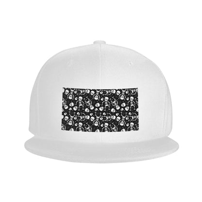Gothic Skull Floral Rose Thorn Snapback Cap