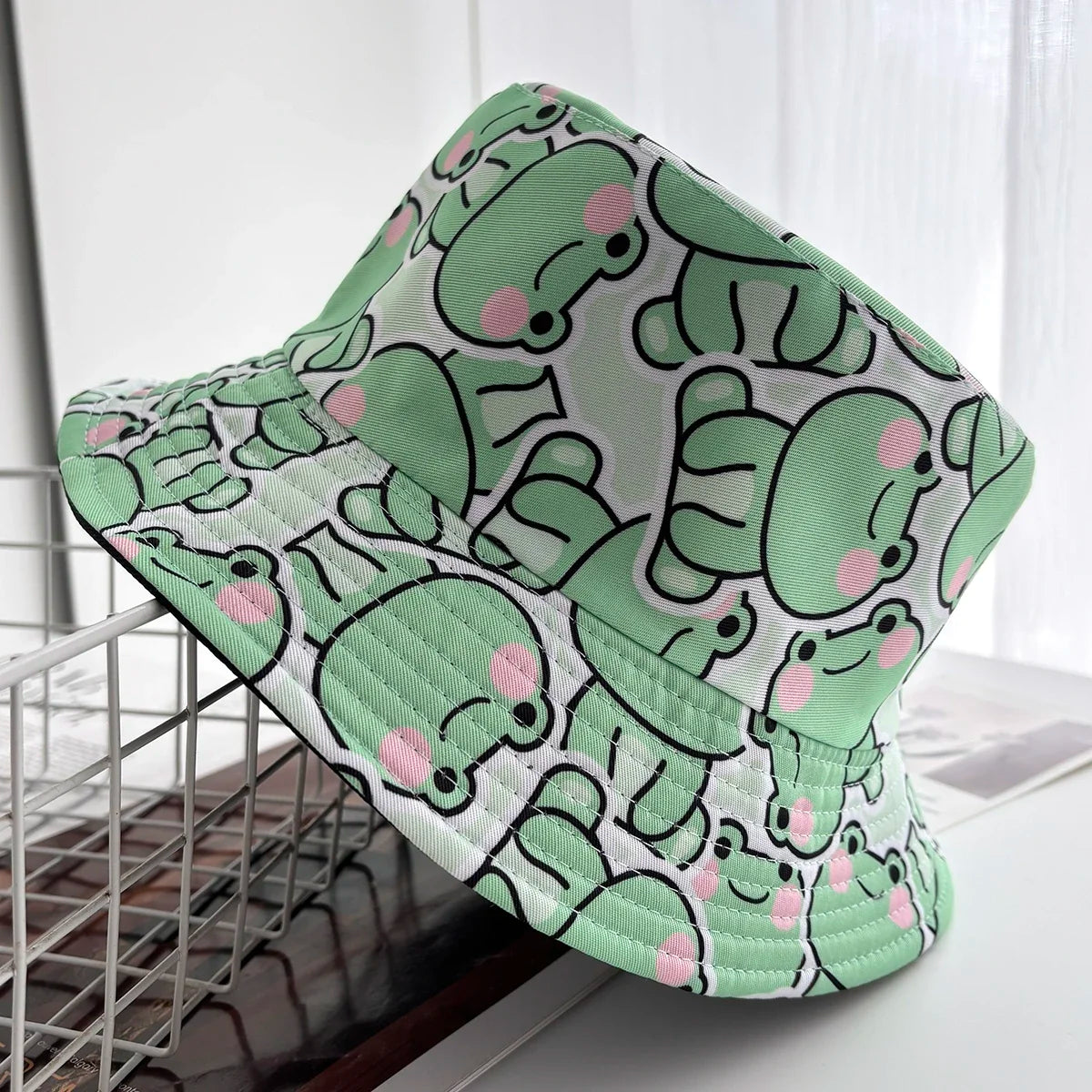 Cartoon Duck Printed Reversible Bucket Hat