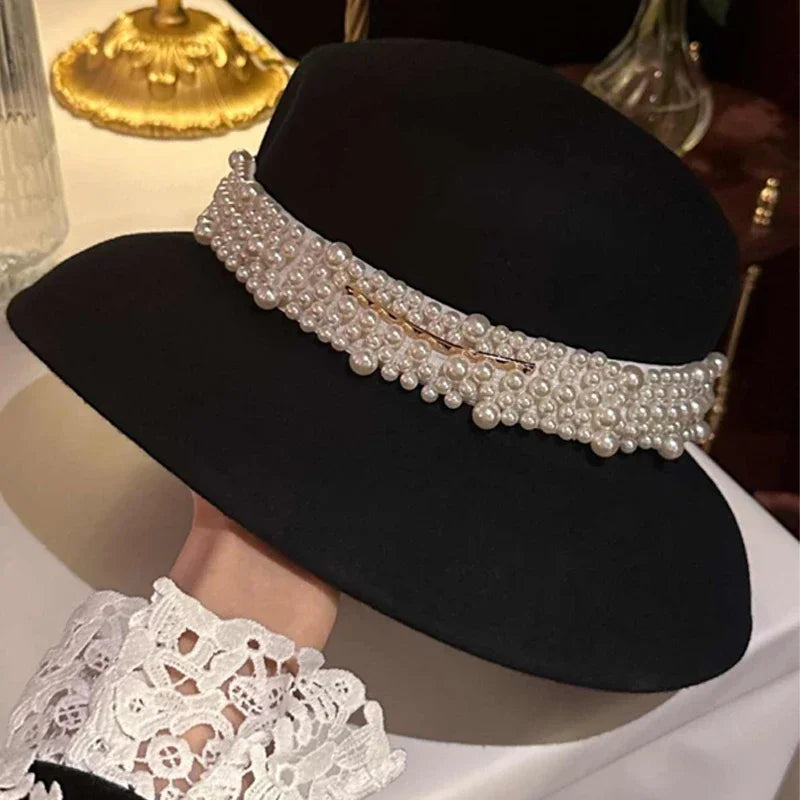 Hepburn Pearl Wide Brim Bucket Hat