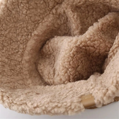 Trendy Lambswool Winter Thickened Warm Bucket Hat