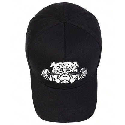 Bulldog Dumbbells Embroidered Sports Baseball Cap