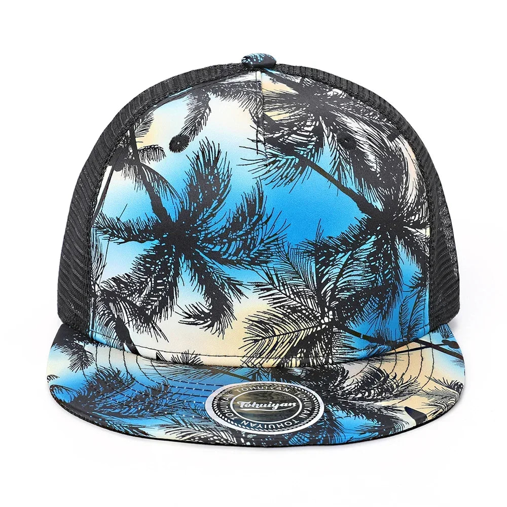 Hawaiian Coconut Tree Quick Dry Snapback Cap