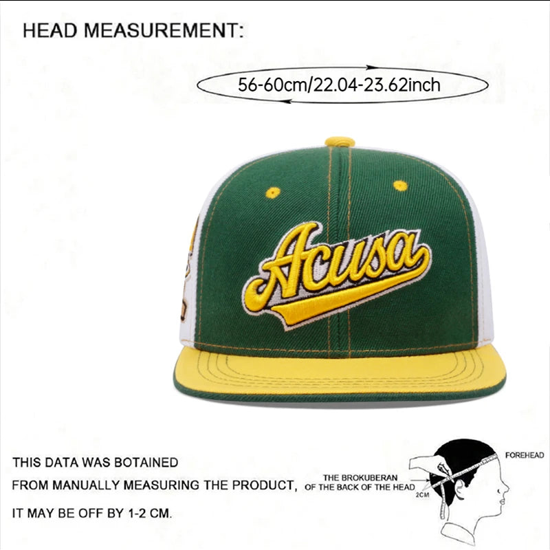 ACUSA Color Block Flat Brim Snapback Cap