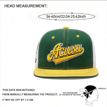 ACUSA Color Block Flat Brim Snapback Cap