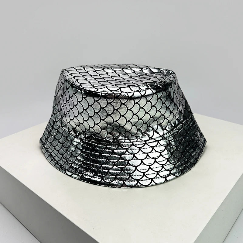 Shiny PU Leather Colorful Bucket Hats
