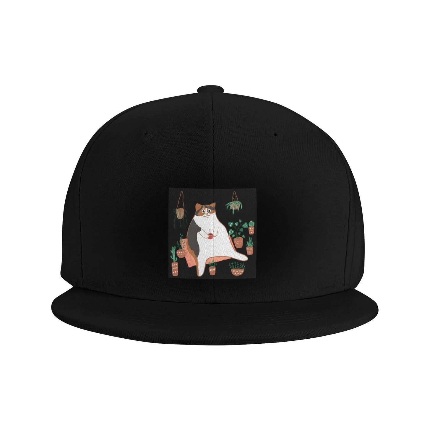 Calico Cat With Potted Plants Cute Graphic Snapback Cap