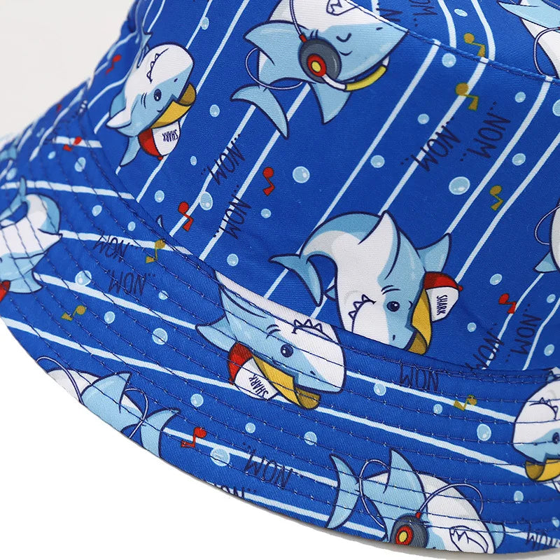 Cute Shark Cartoon Kids Bucket Hat