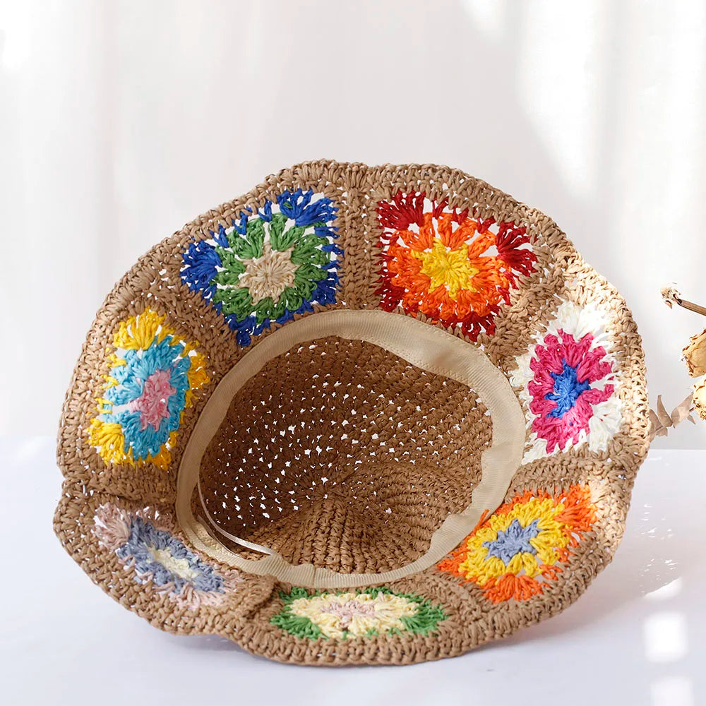 Straw Flower UV Protection Bucket Hat