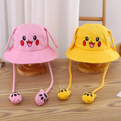 Kids Wide Brim Cotton Summer Bucket Hat