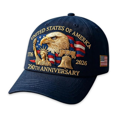Vintage Eagle Patriotic 250th Anniversary Snapback Cap