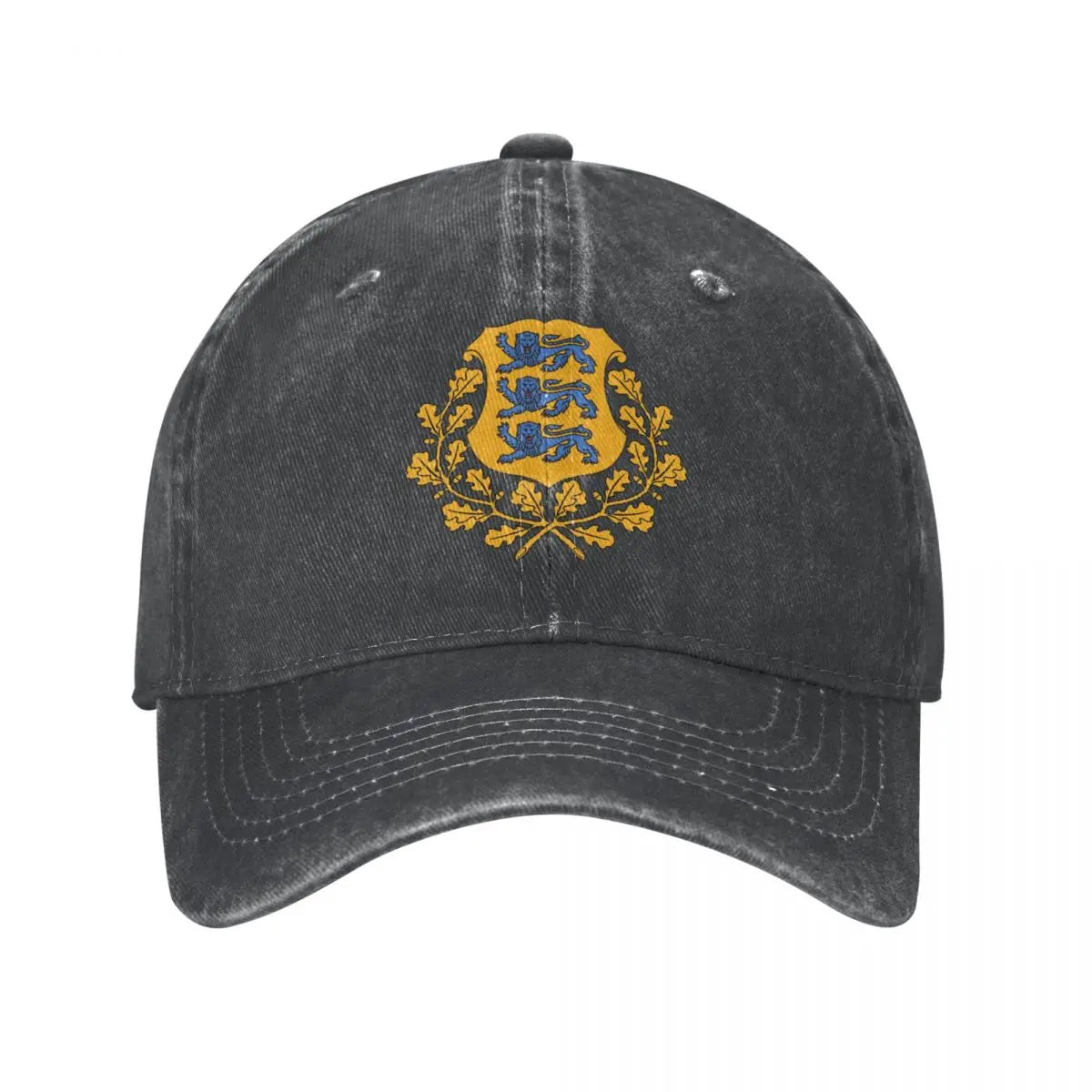 Estonia Emblem Charcoal Washed Vintage Baseball Cap
