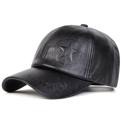 Pentagram PU Leather Baseball Cap