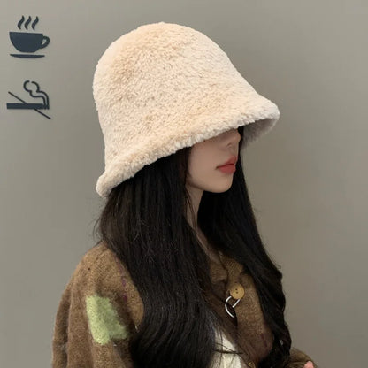 Women's Plush Fur Bucket Hat