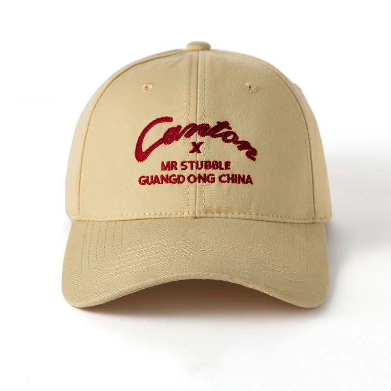 Solid Color Letter Embroidery Cotton Baseball Cap
