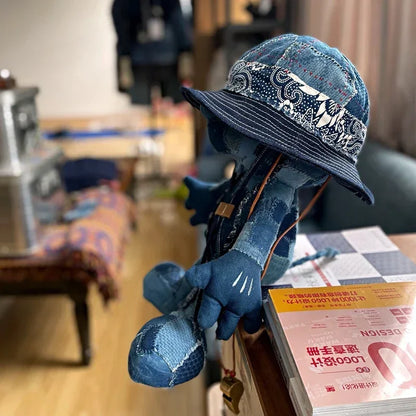 Japanese Handmade Indigo Patch Bucket Hat