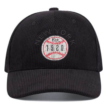 New York Corduroy Embroidered Baseball Cap