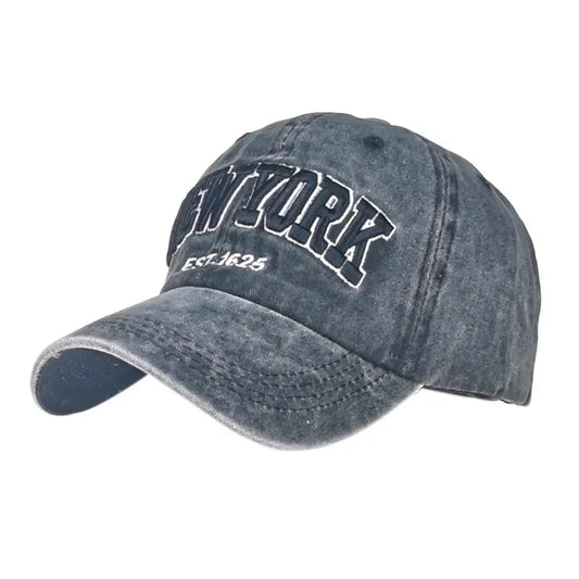 Unisex Vintage “New York” Embroidered Washed Baseball Cap