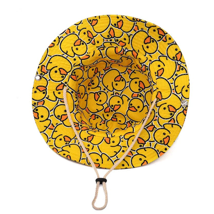 Unisex Wide Brim Bucket Hat Letter Print