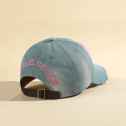 Colored Letter Embroidered Cowboy Baseball Cap